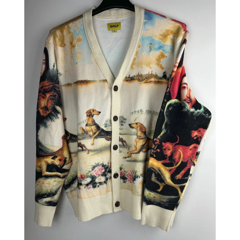 Golf Wang x Tyler the Creator Renaissance Cardigan Sweater Size Large RARE HTF - Picture 5 of 12